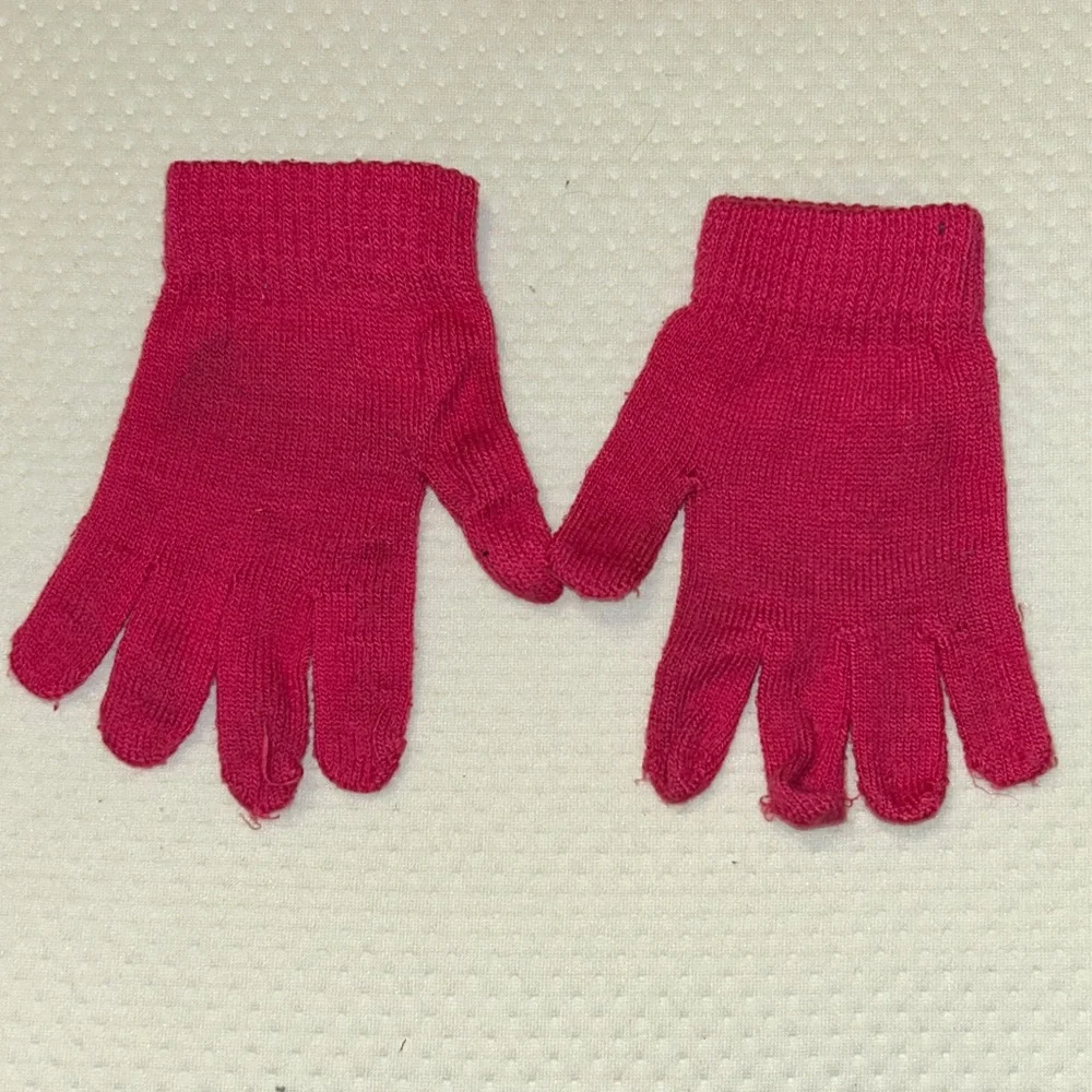 Pink Knit Hat and Gloves Set